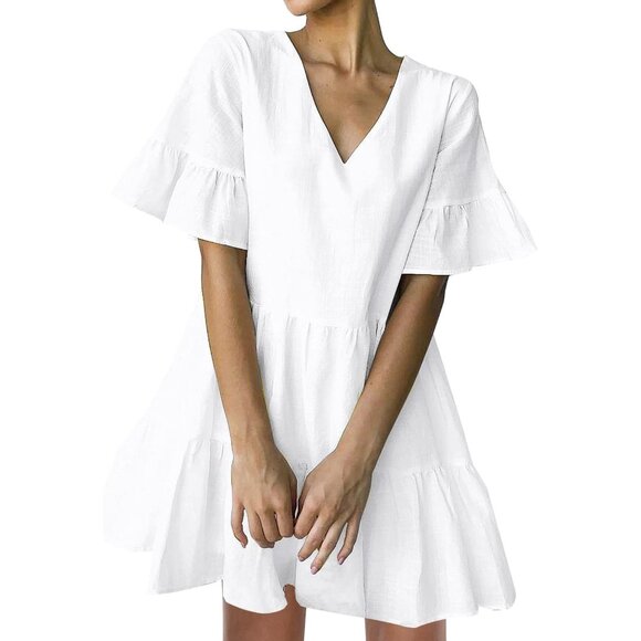 knee length dresses for ladies Linen Shift Dress Breeze main image 0